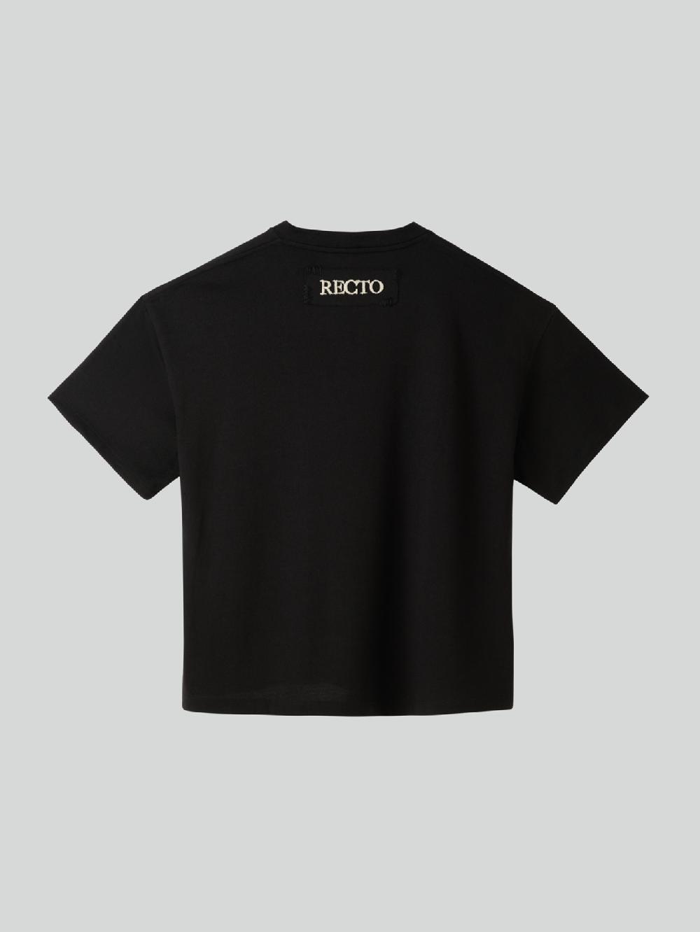 recto BACK LOGO WOOL T-SHIRT (BLACK)