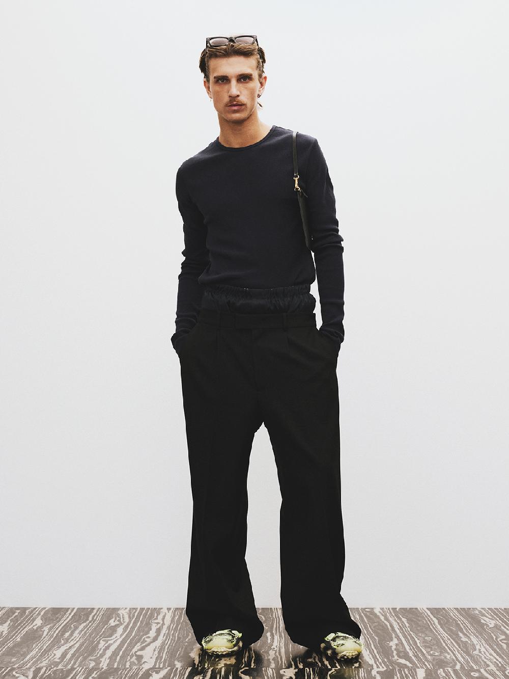 Recto BANDING WAIST WOOL BLEND PANTS (BLACK)