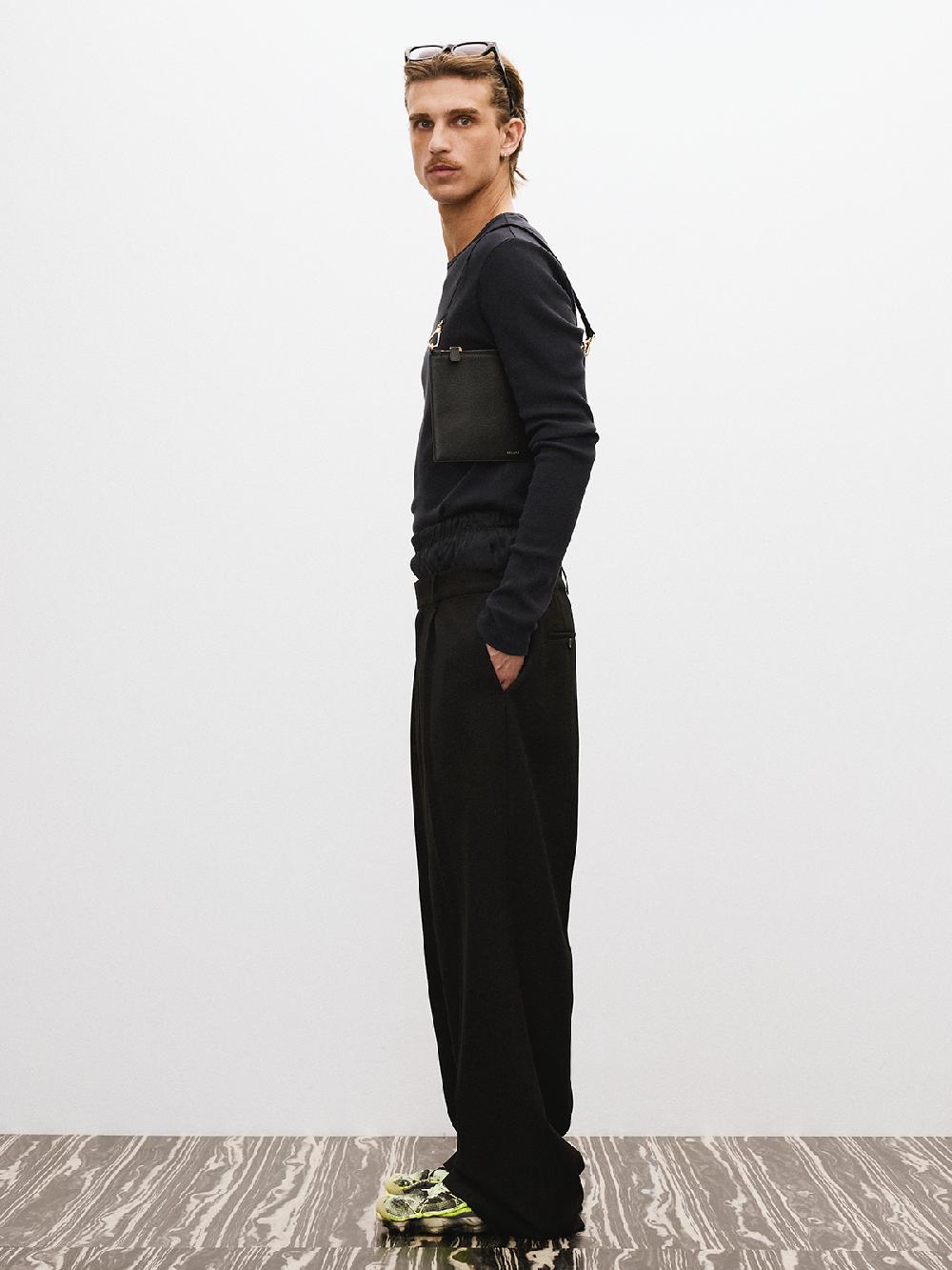 Recto BANDING WAIST WOOL BLEND PANTS (BLACK)