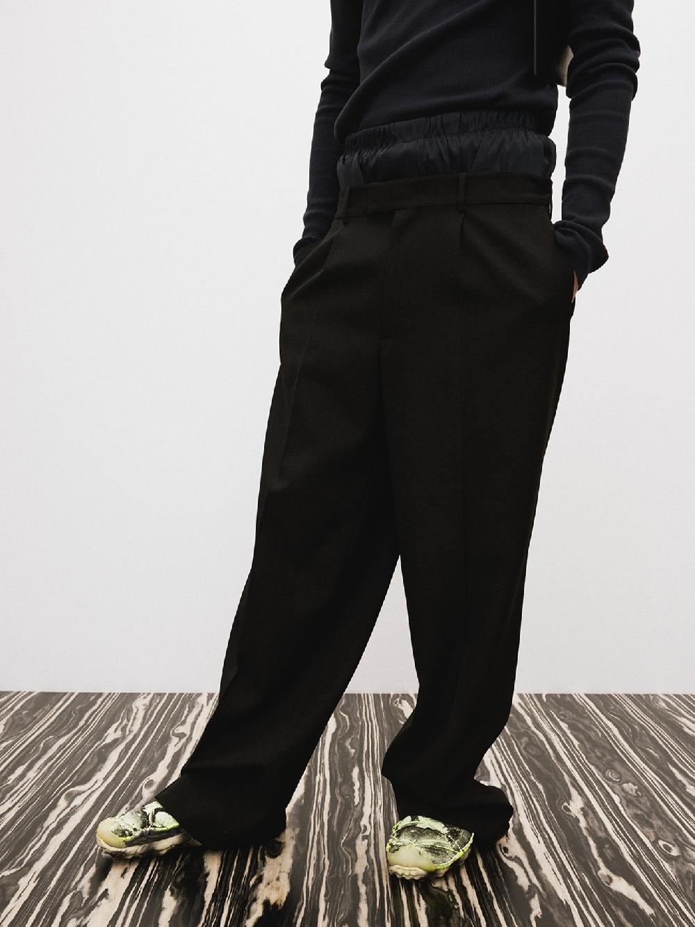 recto BANDING WAIST WOOL BLEND PANTS (BLACK)