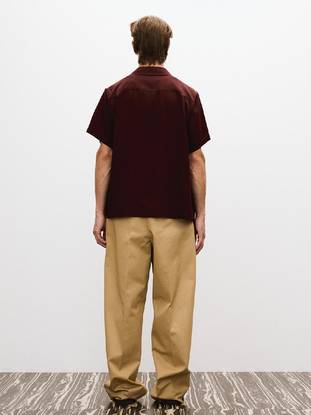 Recto BELTED HIGH WAIST COTTON PANTS (BEIGE)