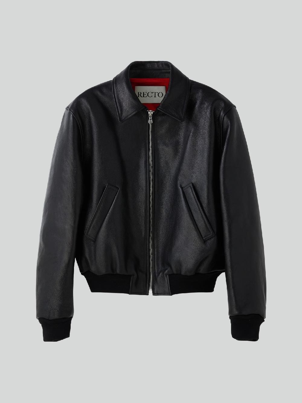 recto BEN GOAT LEATHER JUMPER (BLACK)