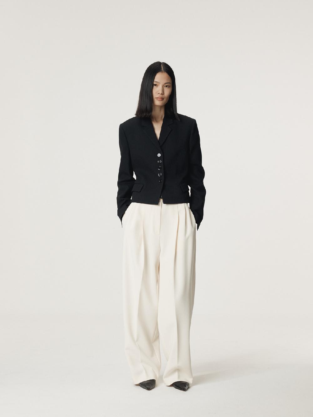 Recto BUTTON DETAIL SHORT JACKET (BLACK)