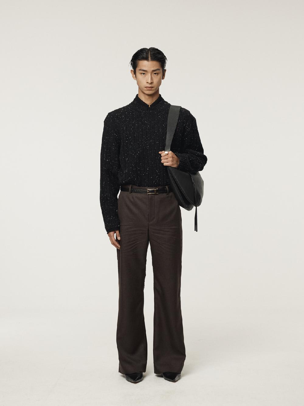 Recto CANDY BOUCLE KNIT TOP (BLACK)