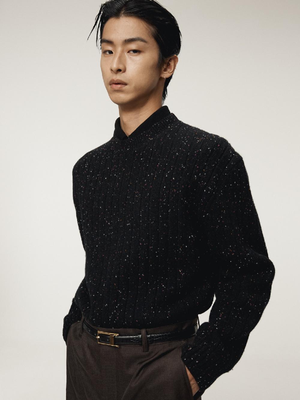 recto CANDY BOUCLE KNIT TOP (BLACK)