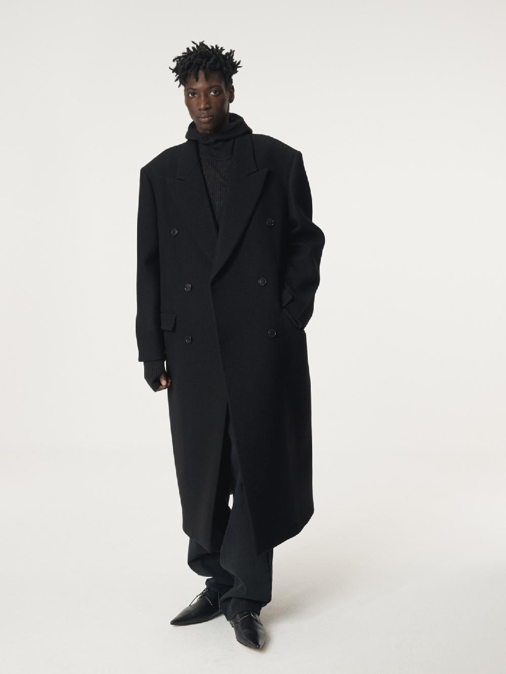 Recto CLASSIC TAILORED DOUBLE BREASTED COAT (BLACK)