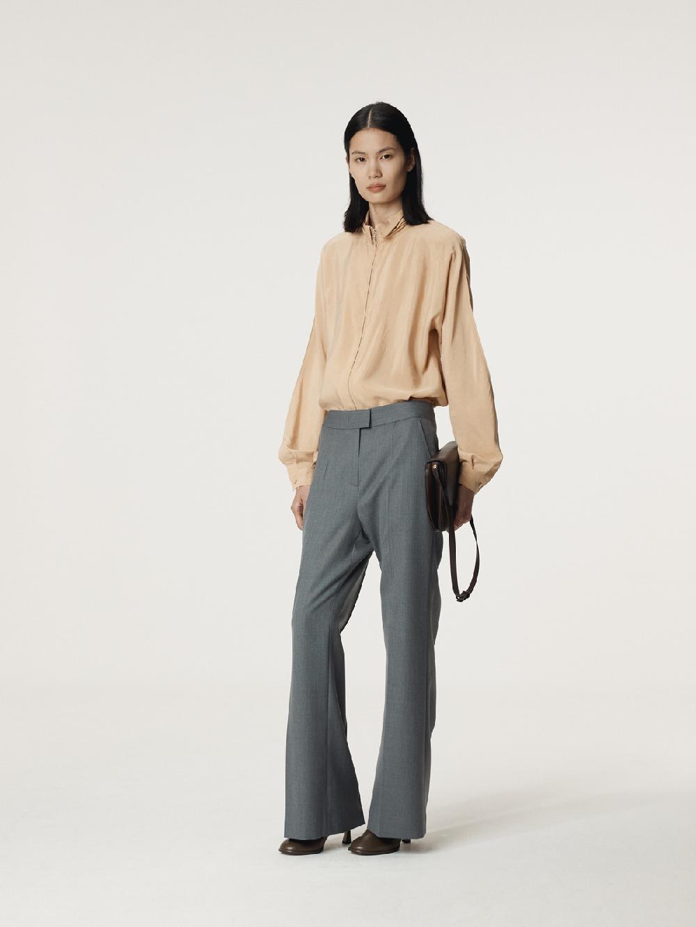 Recto COLLAR DETAIL FLUID ZIP BLOUSE (YELLOW BEIGE)