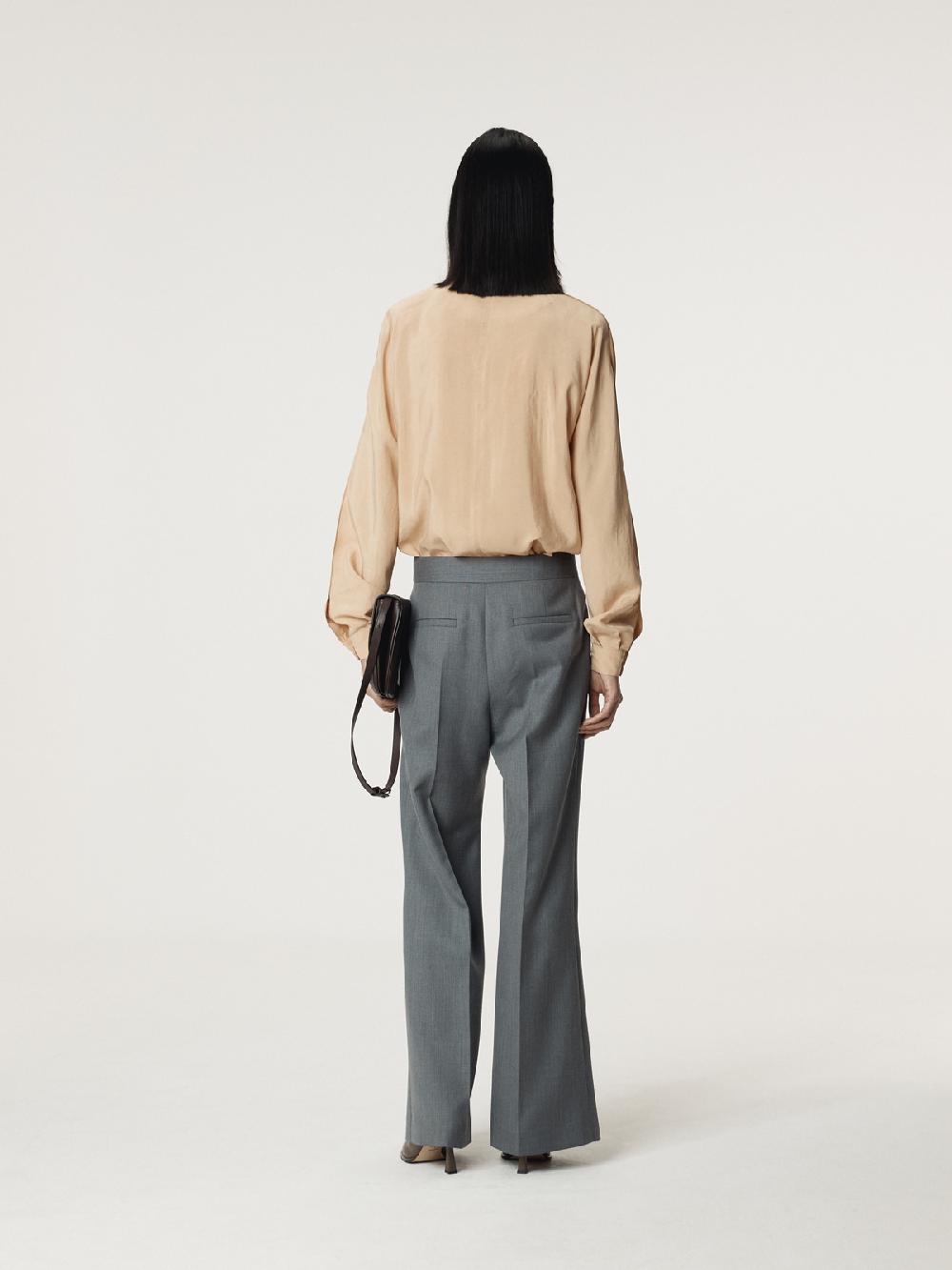 Recto COLLAR DETAIL FLUID ZIP BLOUSE (YELLOW BEIGE)