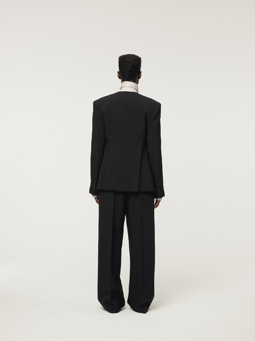 Recto COLLARLESS SINGLE JACKET (BLACK)