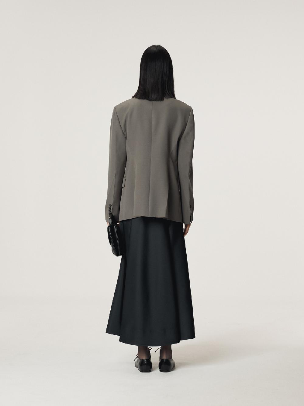 Recto COLLARLESS SINGLE JACKET (TAUPE GREY)