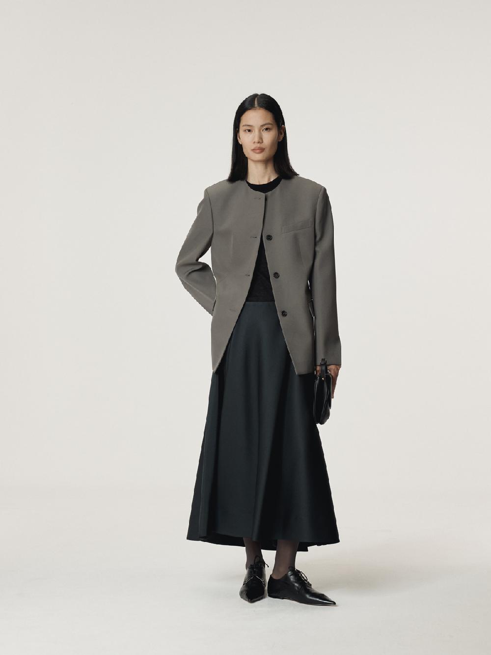 Recto COLLARLESS SINGLE JACKET (TAUPE GREY)