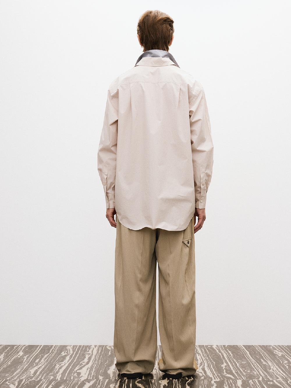 Recto CONTRAST DOUBLE COLLAR SHIRT (SEPIA BEIGE)