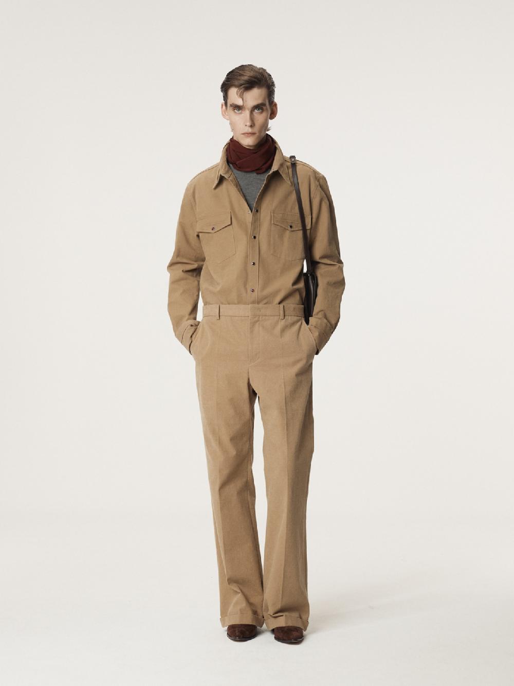 recto COTTON FLARE TURN UP PANTS (DESERT)