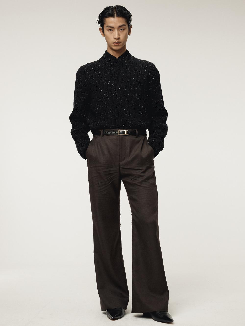 Recto CREASE DETAIL FLARE PANTS (VINTAGE BROWN)