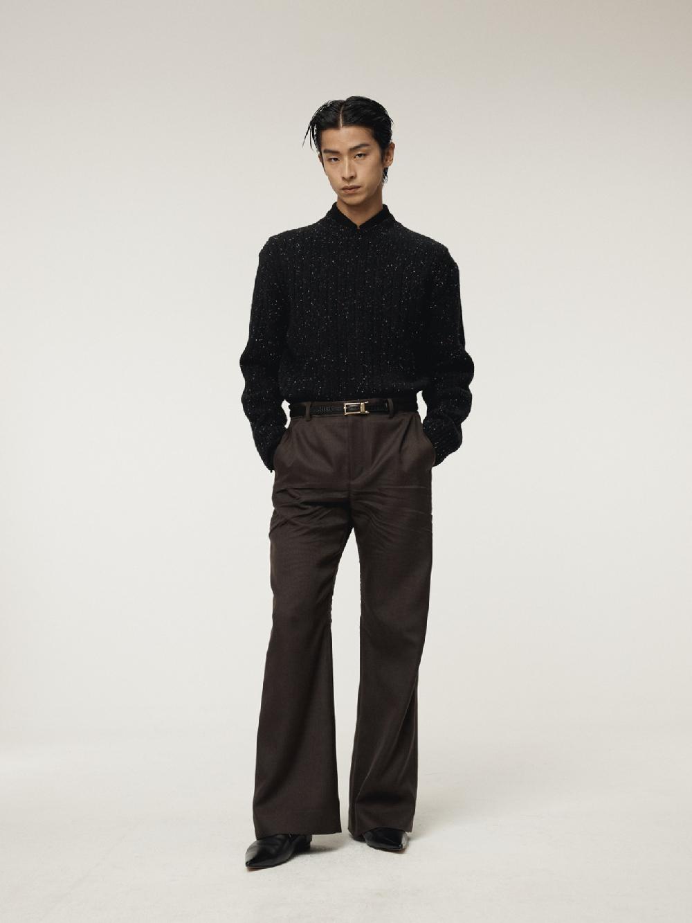 recto CREASE DETAIL FLARE PANTS (VINTAGE BROWN)