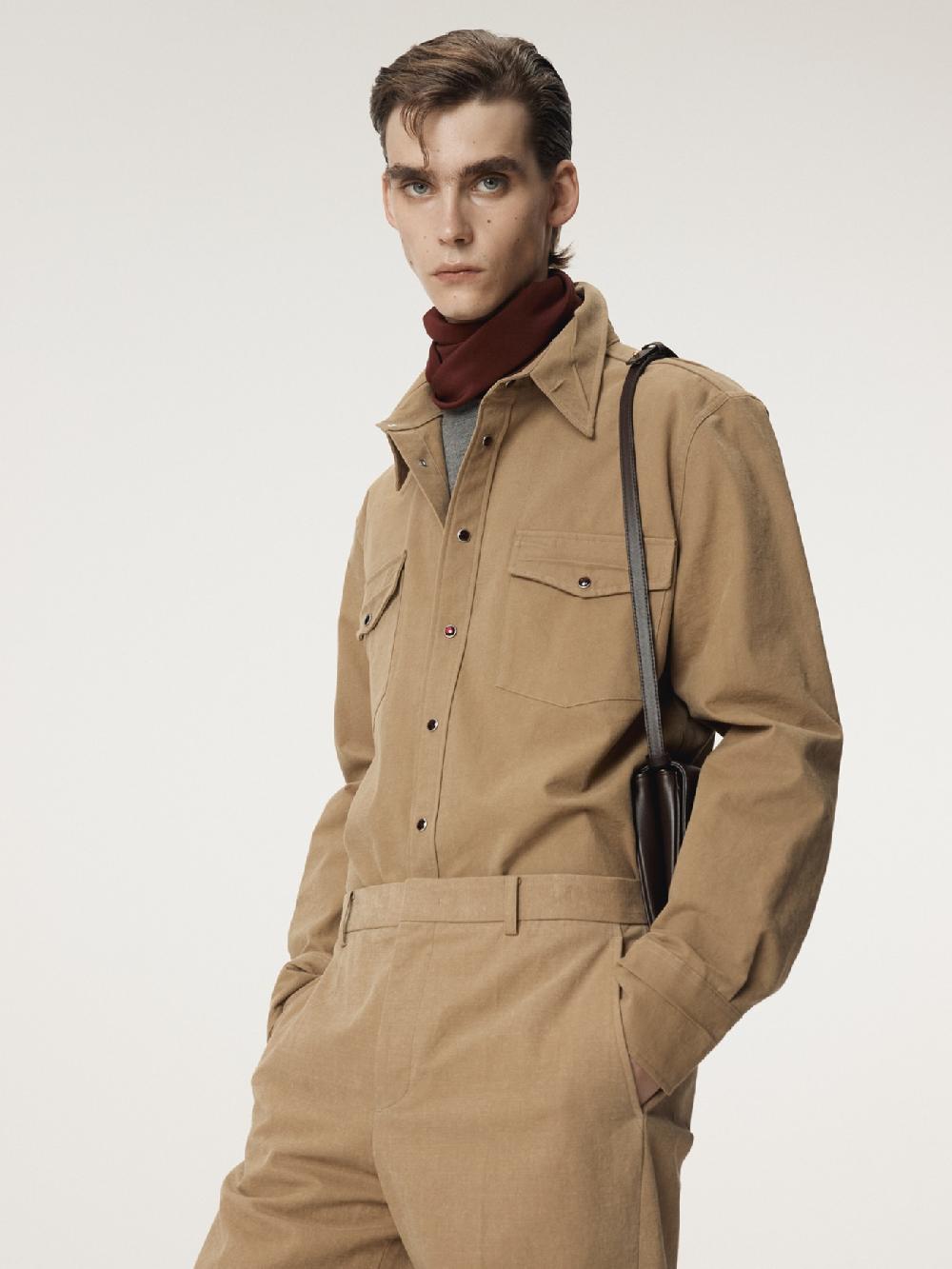 recto CREASE DETAIL WESTERN SHIRT (DESERT)