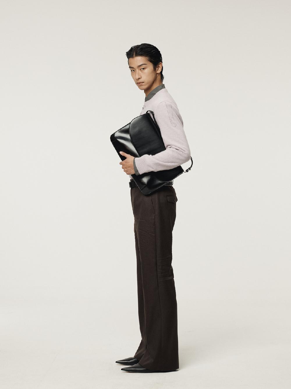 Recto CREW NECK LAYERED CARDIGAN KNIT TOP (LAVENDER)