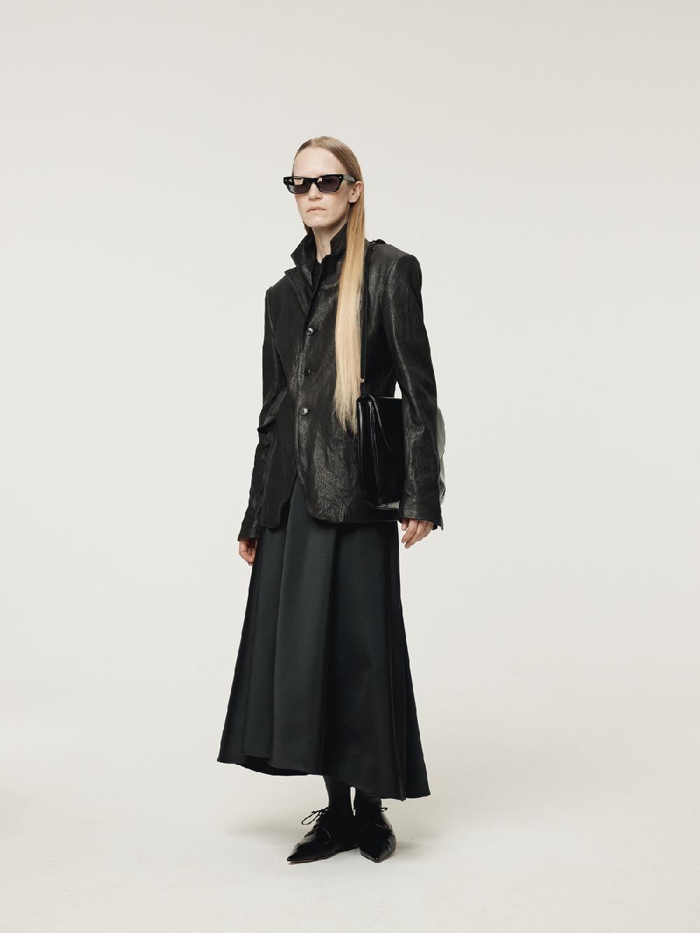 Recto CRINKLED LEATHER SINGLE JACKET (BLACK)