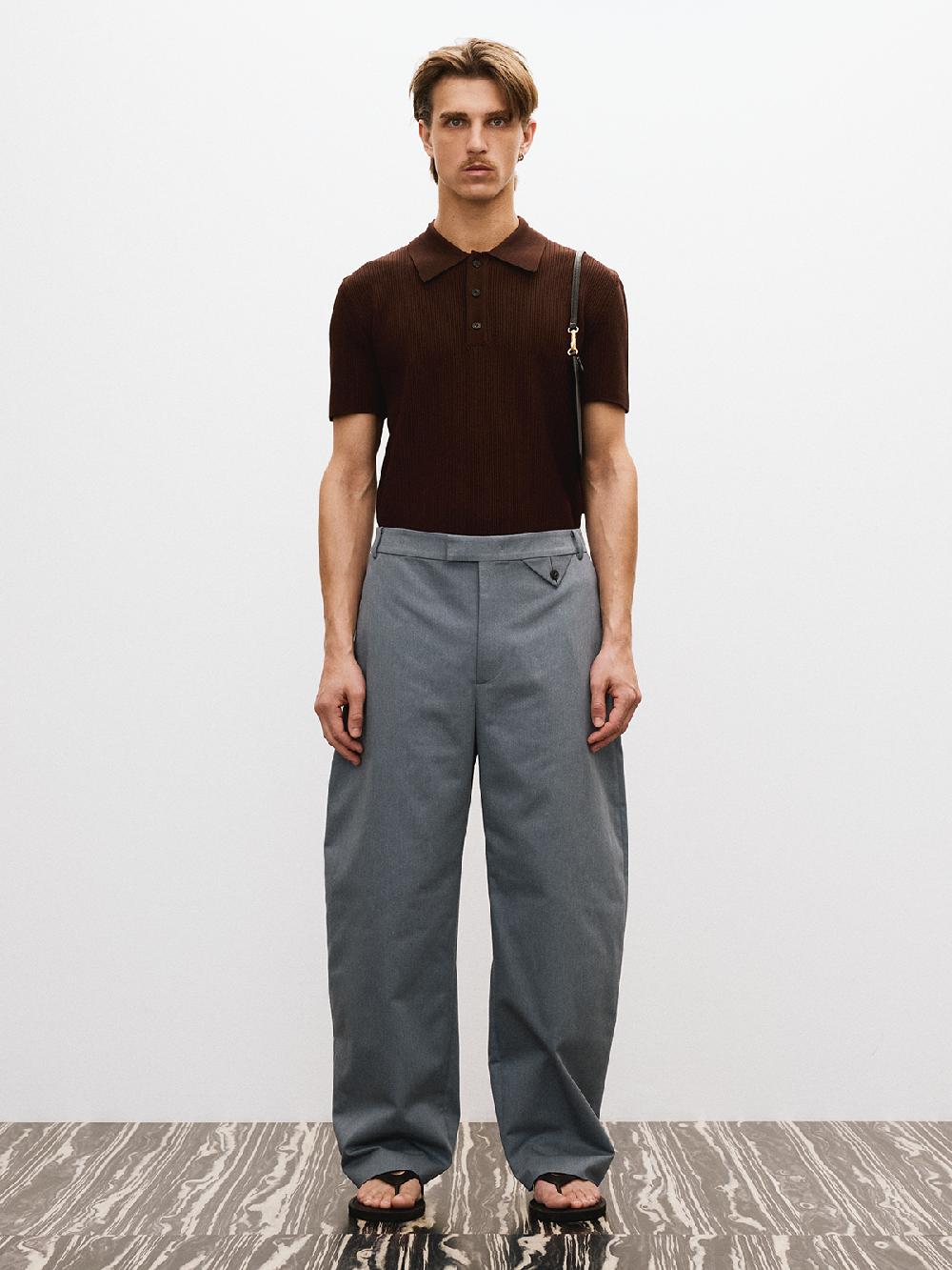 Recto CURVED SEAM DETAIL PANTS (DUSTY BLUE)
