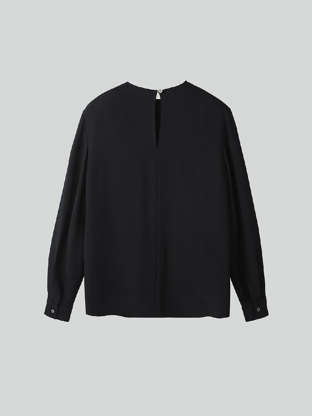 Recto CURVED SHOULDER LINE BLOUSE (BLACK)