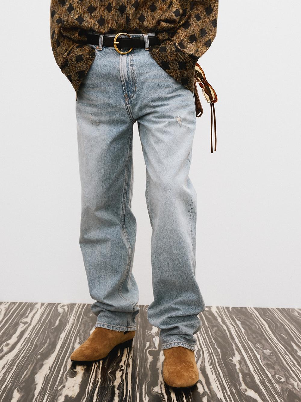 recto DESTROYED DENIM PANTS (LIGHT BLUE)