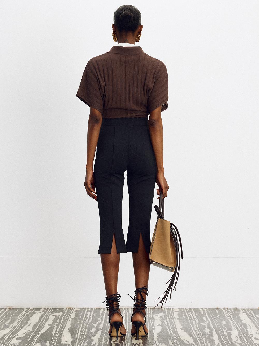 Recto DOLMAN SLEEVES KNIT POLO TOP (KHAKI BROWN)