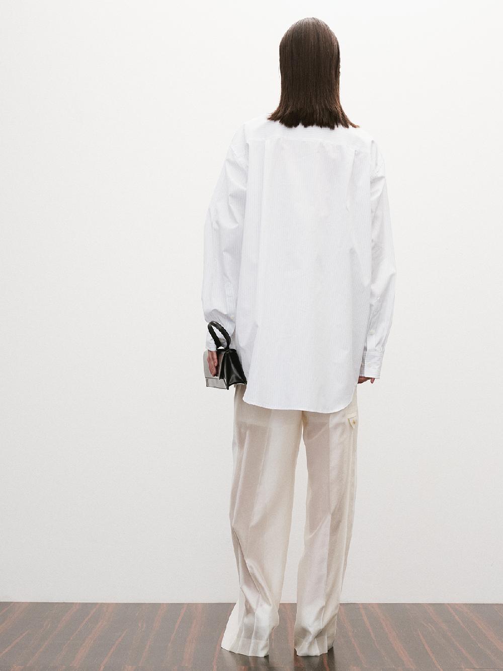 Recto DOUBLE COLLAR STRIPE SHIRT (LIGHT BLUE)