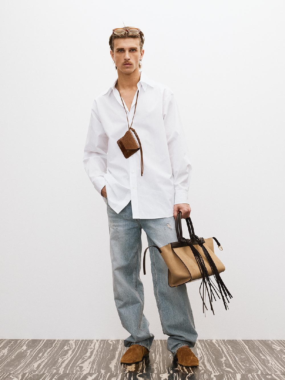 Recto DOUBLE COLLAR STRIPE SHIRT (LIGHT BLUE)