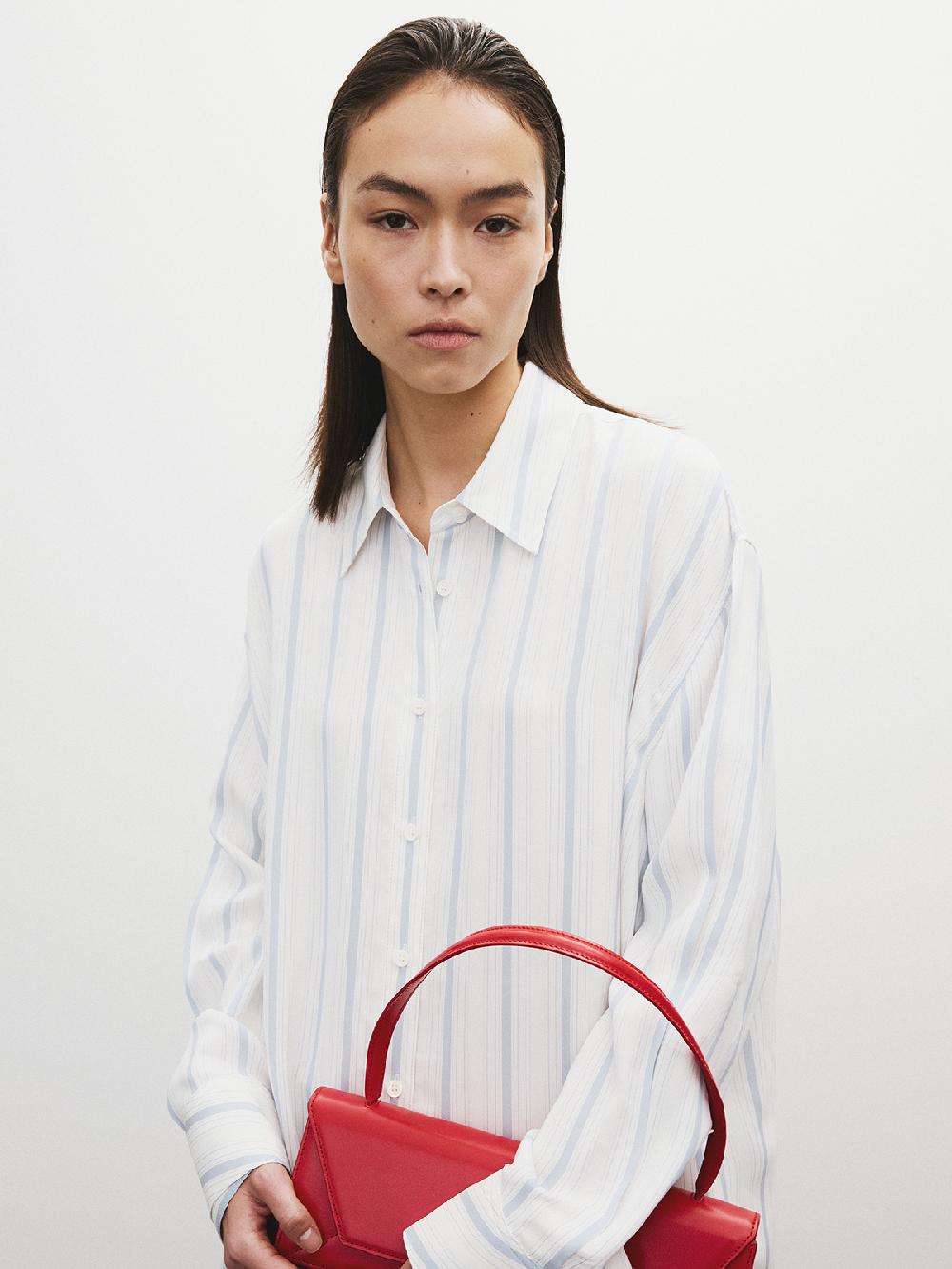 Recto DOUBLE LAYER CUFFS STRIPE SHIRT (SKY BLUE)