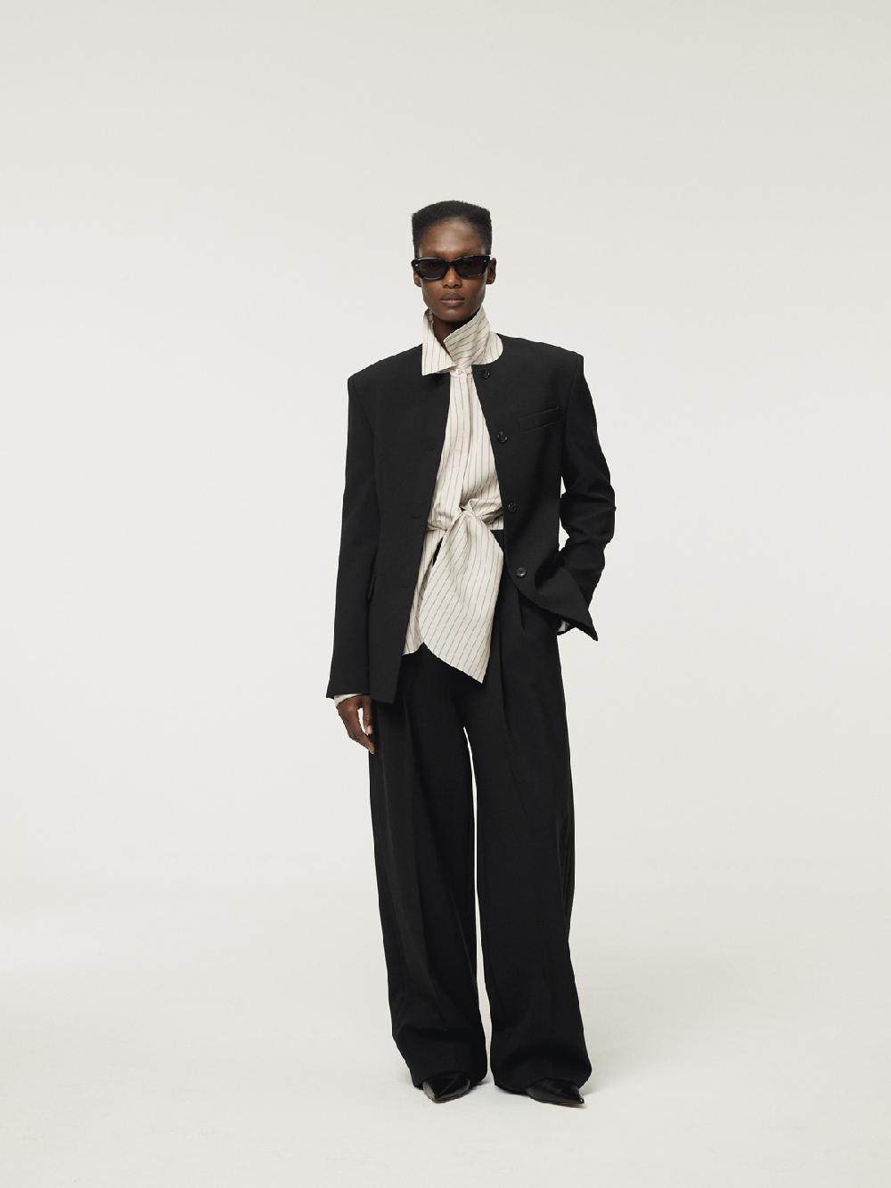 Recto DOUBLE LAYER STRIPE SHIRT (PALE BEIGE)