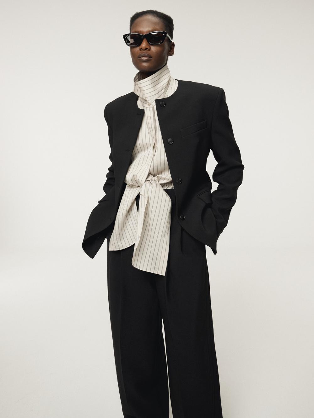 recto DOUBLE LAYER STRIPE SHIRT (PALE BEIGE)