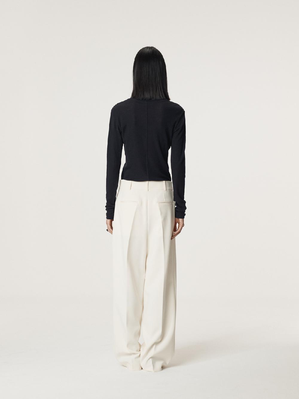 Recto DOUBLE PLEATED WIDE PANTS (CREAM)
