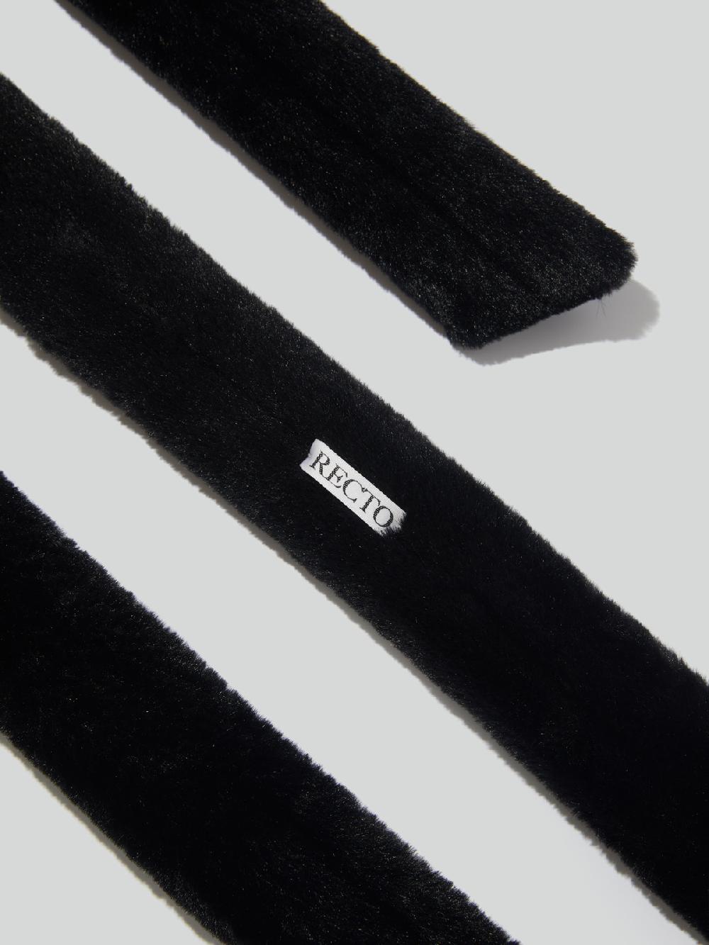 Recto FAUX FUR LONG SCARF (BLACK)