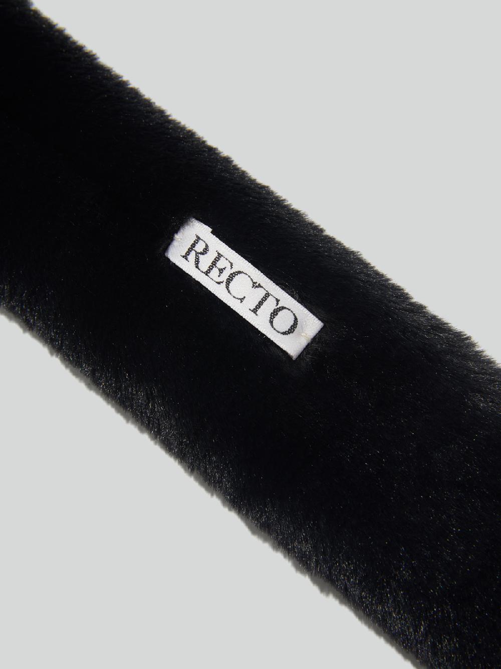 Recto FAUX FUR SHORT SCARF (BLACK)