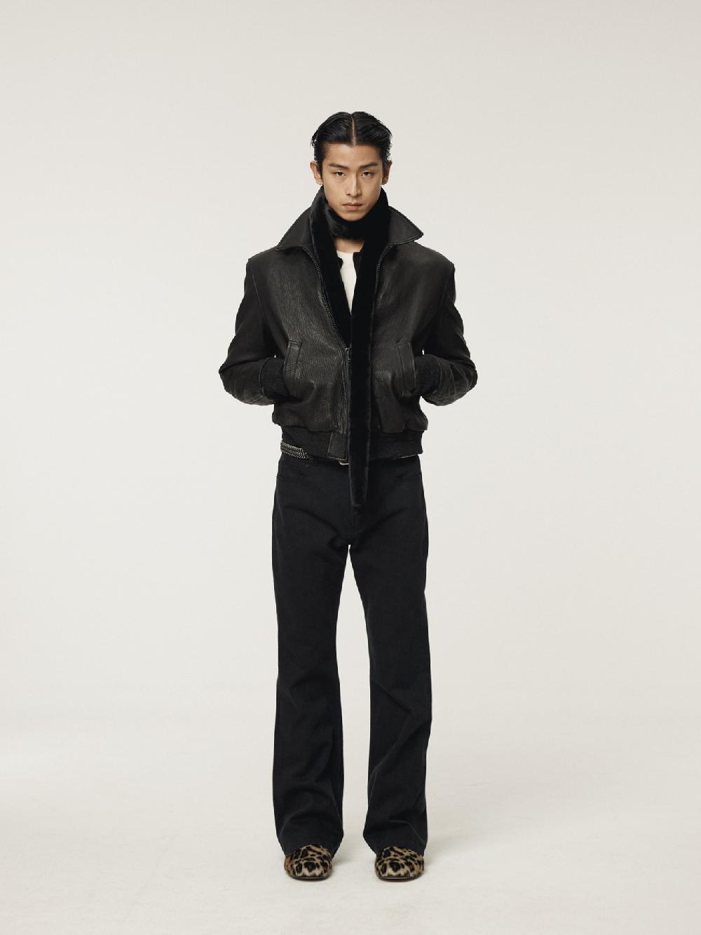 recto FLARE DENIM PANTS (BLACK)