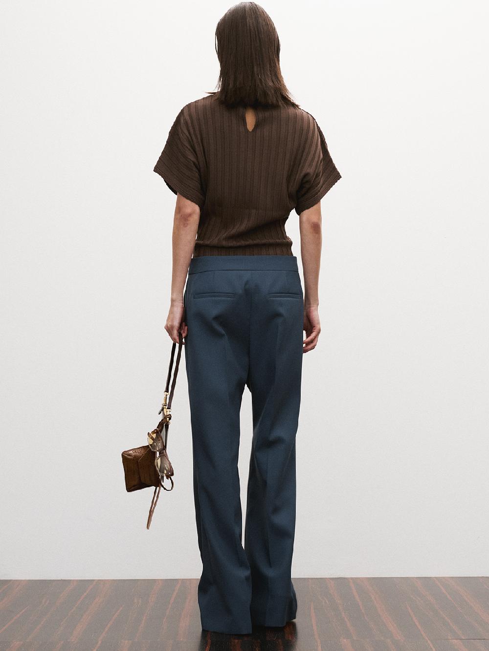 Recto FRENCH FLARED FIT PANTS (SLATE BLUE)