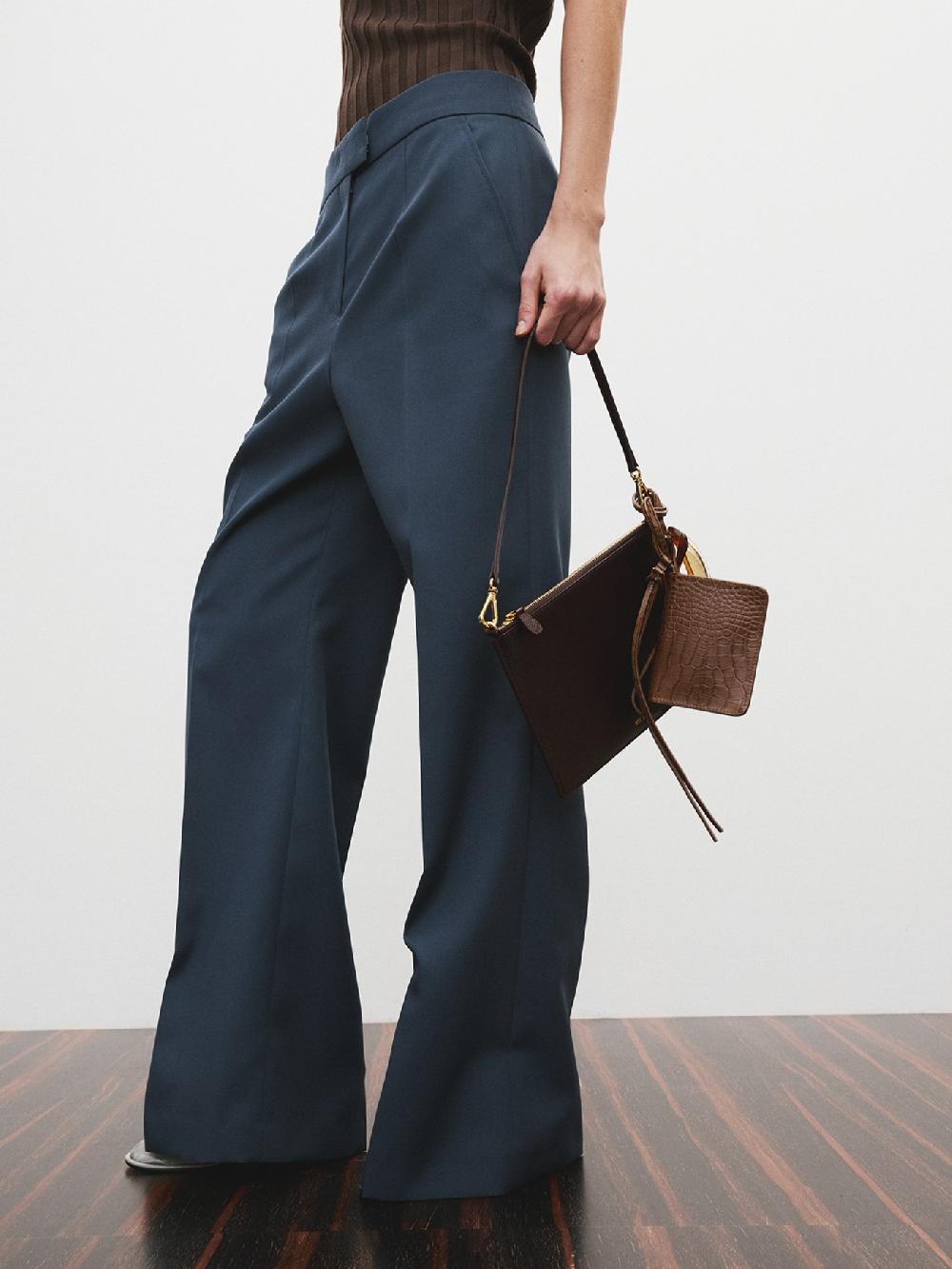 recto FRENCH FLARED FIT PANTS (SLATE BLUE)