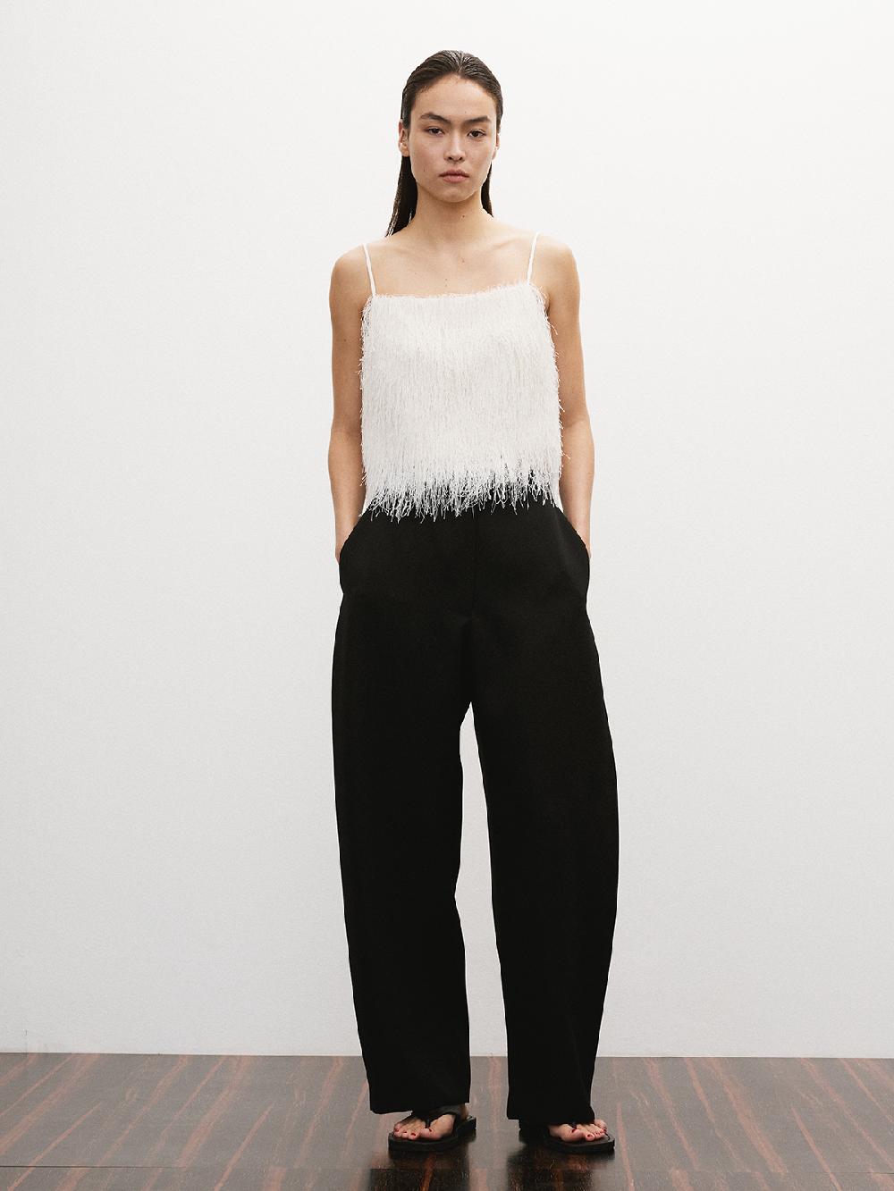 Recto FRINGE EFFECT CAMISOLE TOP (IVORY)