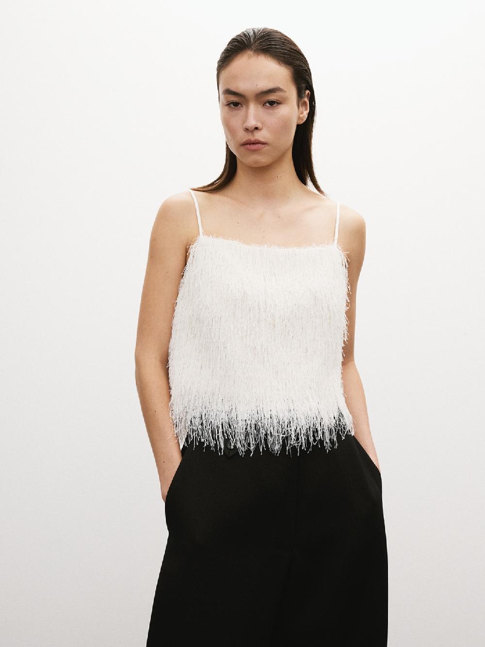 recto FRINGE EFFECT CAMISOLE TOP (IVORY)