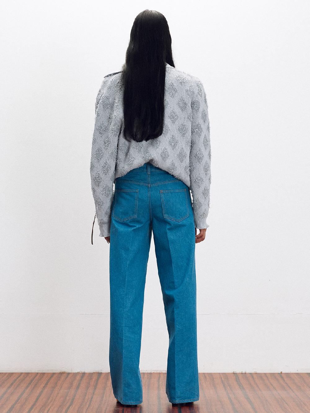 Recto FRINGE JACQUARD KNIT CARDIGAN (COOL GREY)