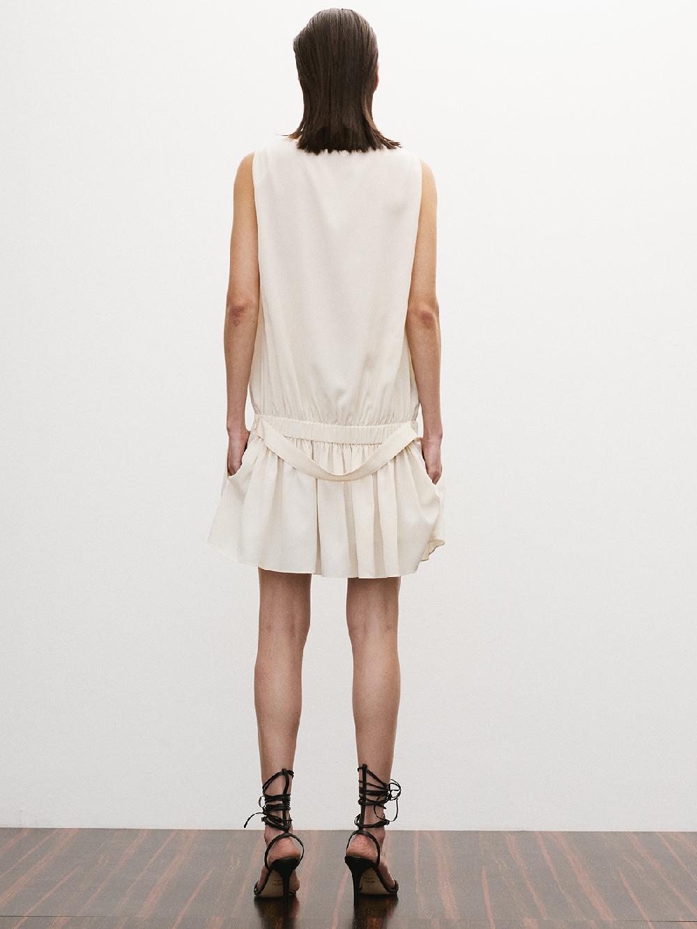 Recto GATHERED DETAIL MINI DRESS (CREAM)