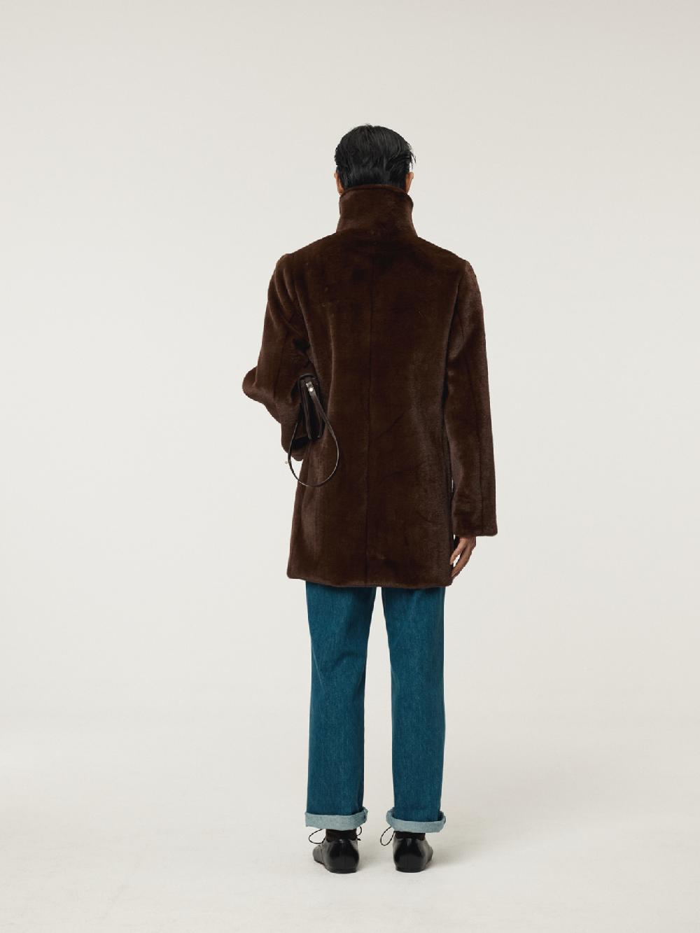 Recto GRANDMA FAUX FUR DOUBLE COAT (VINTAGE BROWN)