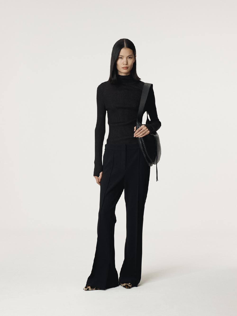 Recto HAIRY BALACLAVA KNIT TOP (BLACK)