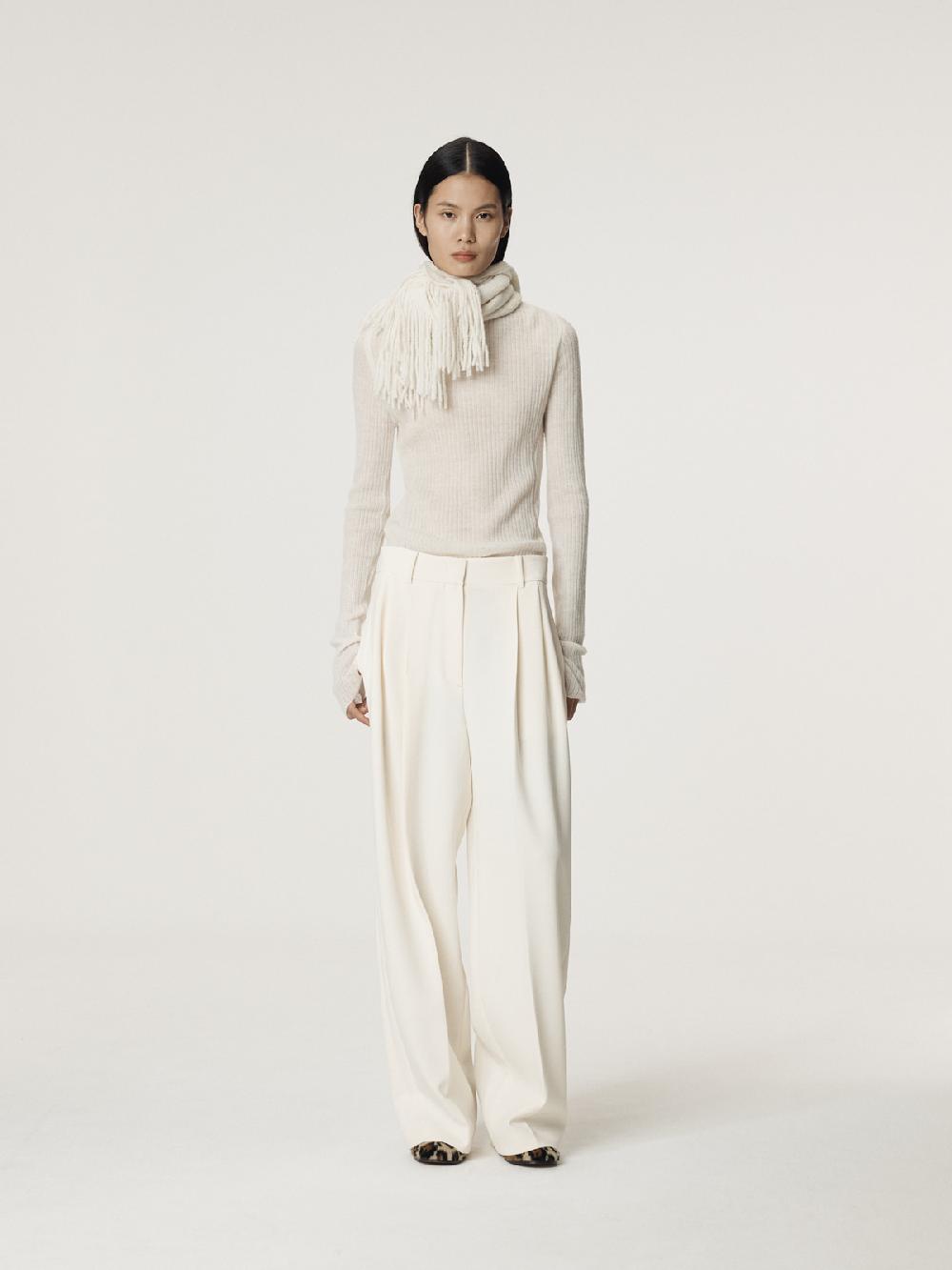 Recto HAIRY BALACLAVA KNIT TOP (CREAM)