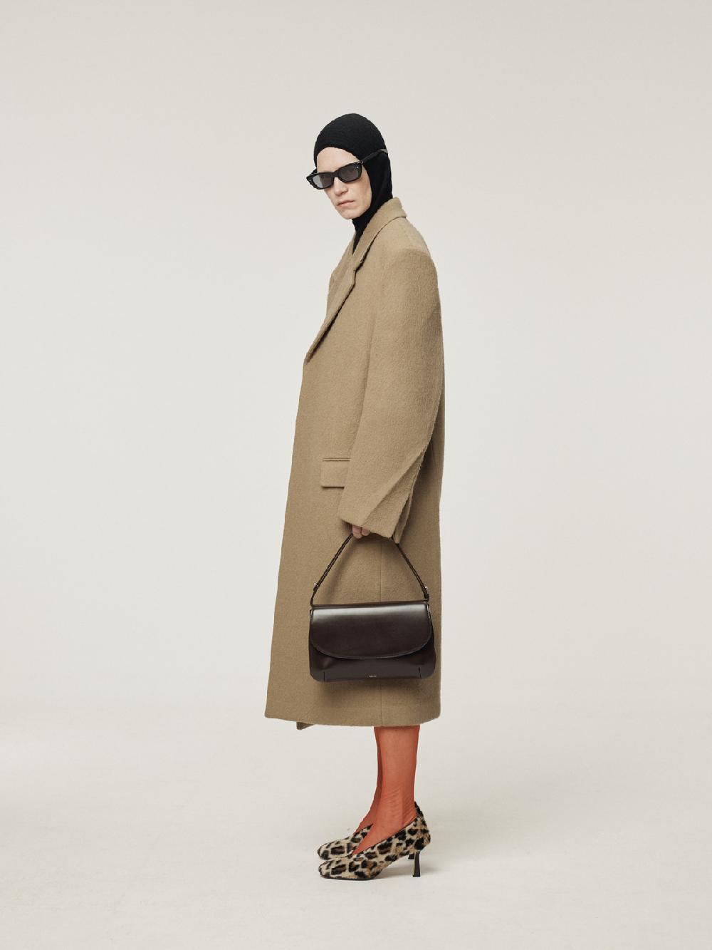Recto HAIRY WOOL SINGLE COAT (LIGHT KHAKI)
