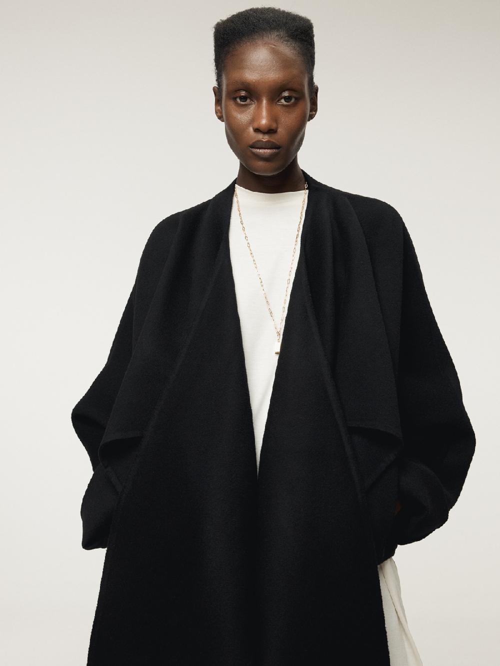 Recto HANDMADE MUFFLER COAT (BLACK)