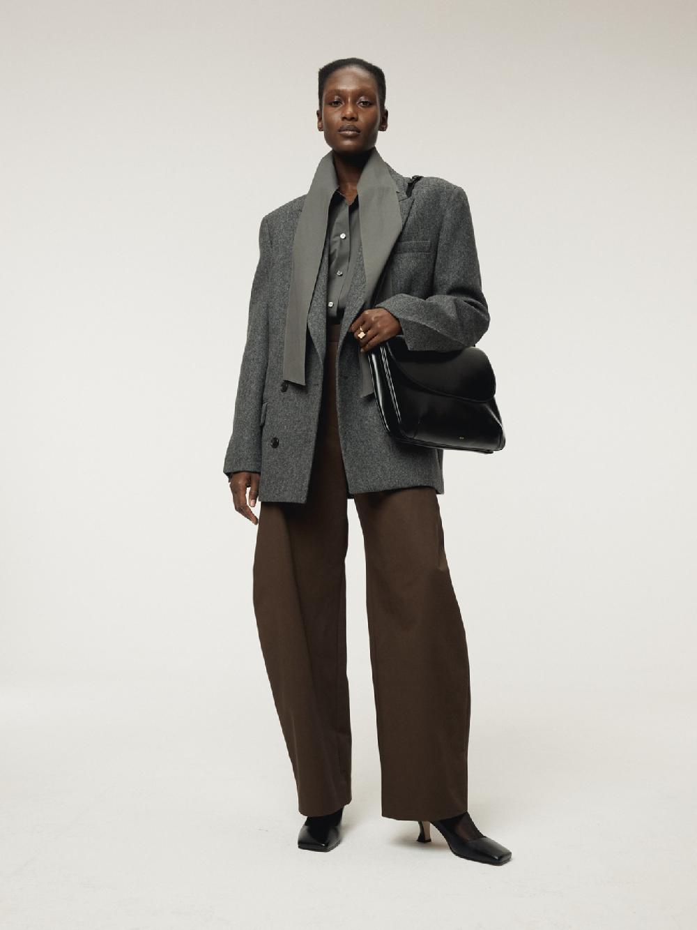 recto HIGH-RISE CURVED LEGS PANTS (VINTAGE BROWN)