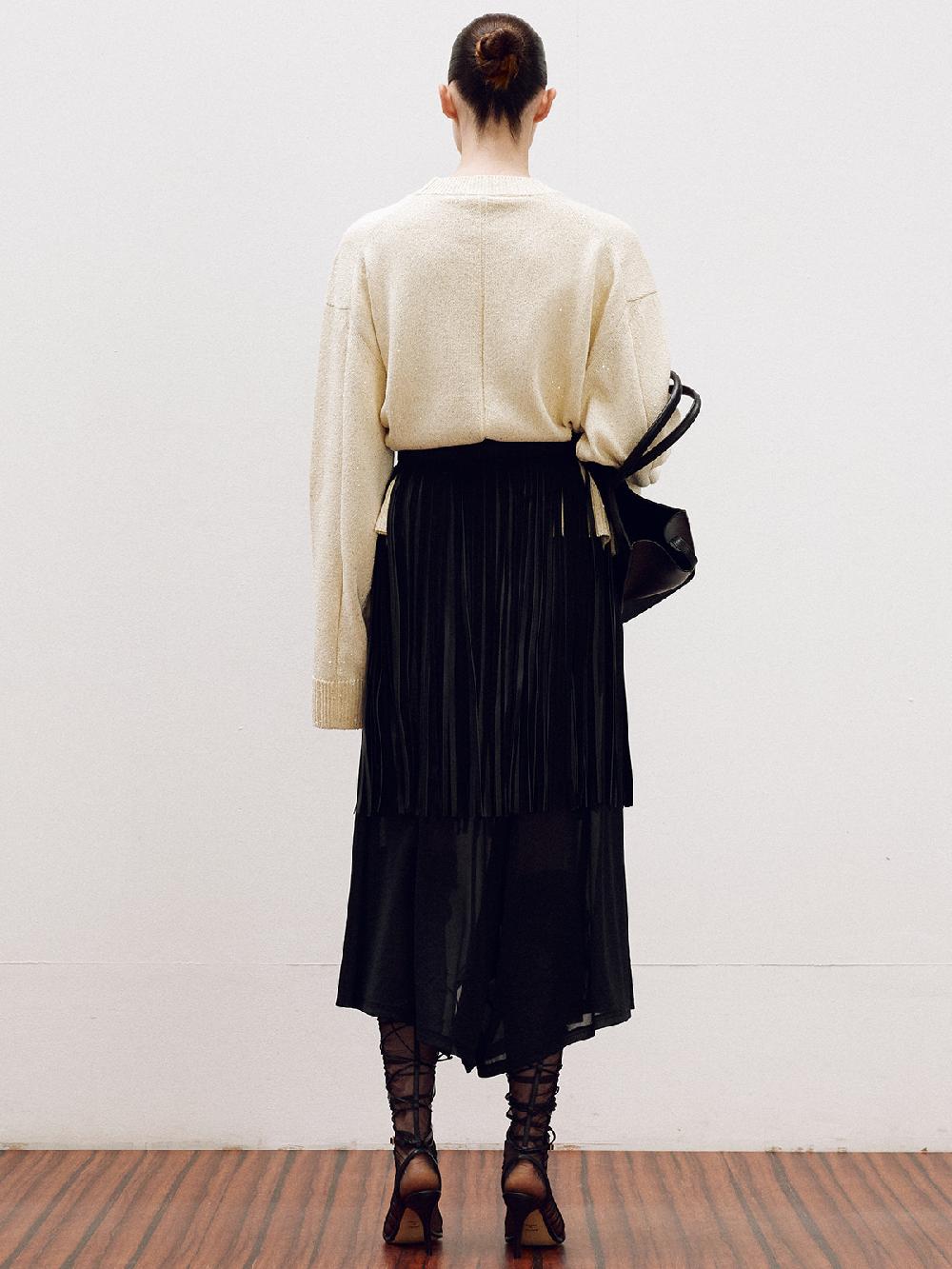 Recto HOLIDAY SEQUINS OVERSIZE SWEATER (CREAM)