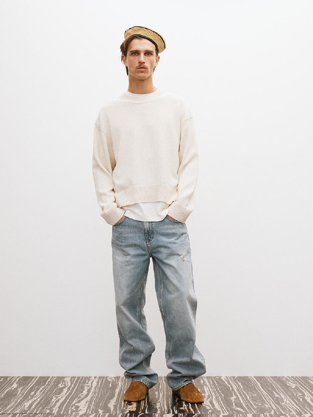 Recto HOLIDAY SEQUINS OVERSIZE SWEATER (CREAM)