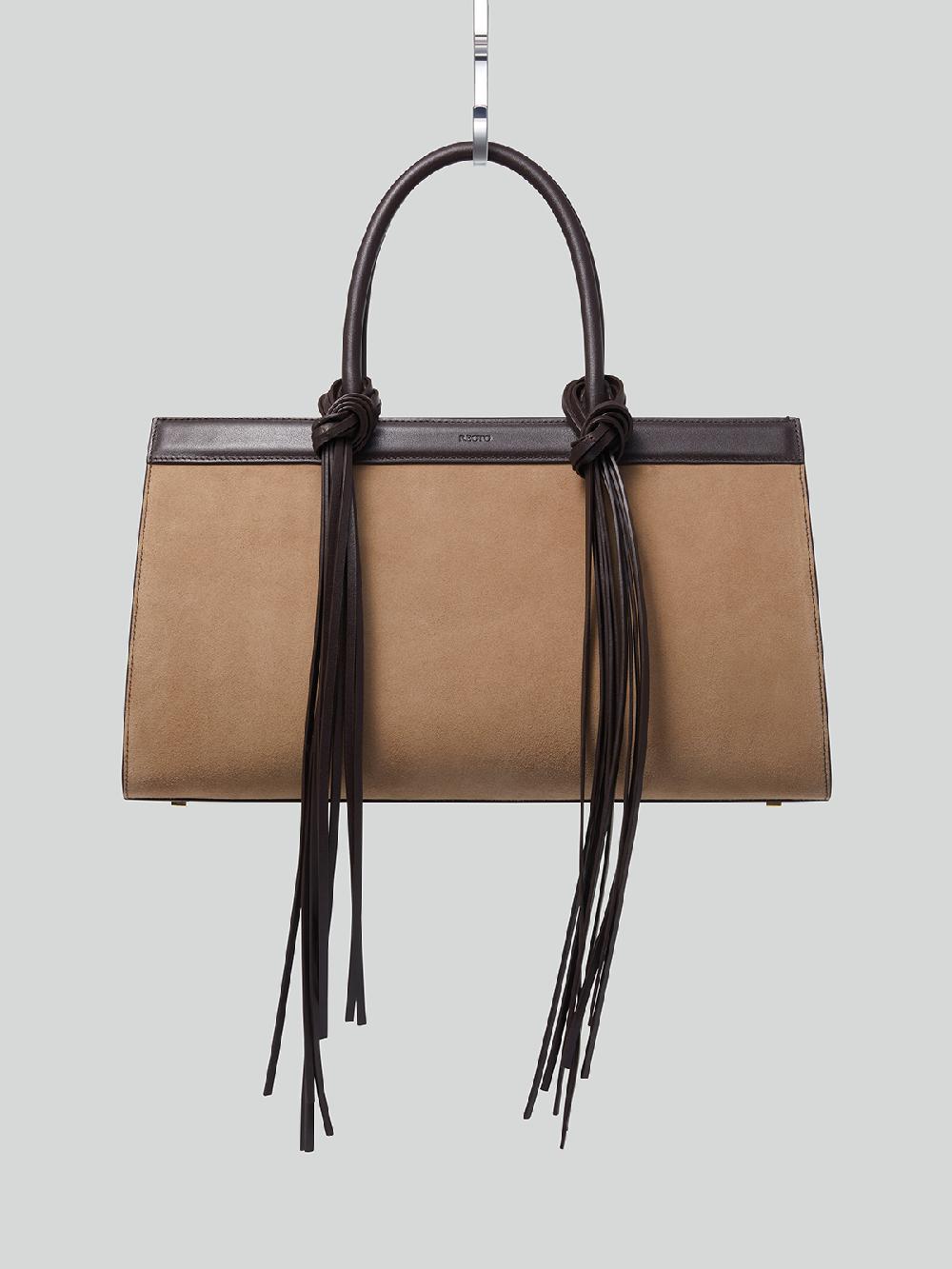 Recto IBIZA CABAS BAG IN SUEDE (TAN)
